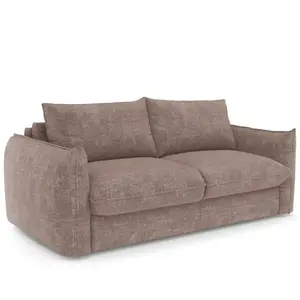 Premium Interiors Canapé convertible express 3 places en velours gaufré taupe pas cher
