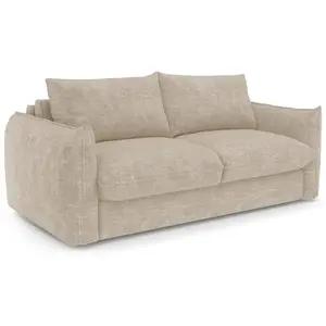 Premium Interiors Canapé convertible express 3 places en velours gaufré beige pas cher