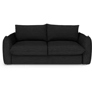 Canapé convertible express 3 places en bouclette anthracite foncé pas cher