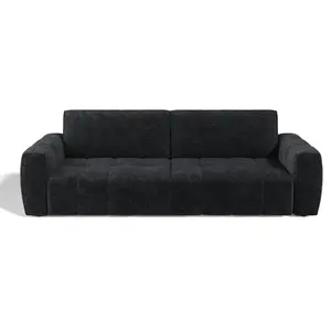 Canapé 4 places velours chenillé anthracite foncé BARI pas cher