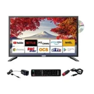 Comparateur de prix : ANTARION tv led 19" 48cm smart connect android 9. 0 dvd intégré camping-car