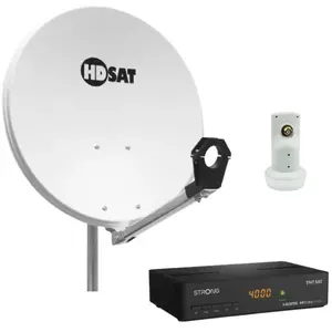 Pack HDSAT Parabole satellite acier 60cm avec Support LNB + LNB Single... pas cher