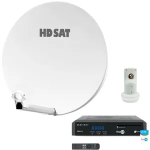 Pack HDSAT Parabole Satellite Fibre Composite Blanche 60cm + LNB Singl... pas cher