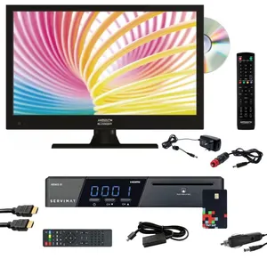 Pack TV LED 16" 40cm Téléviseur HD + Récepteur TNTSAT avec carte valab... pas cher