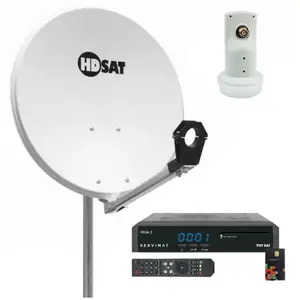 Comparateur de prix : Pack Hdsat Parabole satellite acier 60cm + lnb Single + Récepteur tntsat