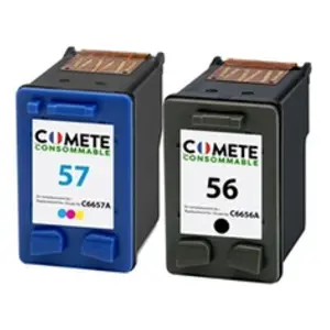 Comparateur de prix : COMETE - 56 57 - 2 Cartouches d'encre compatibles pour HP 56XL 57XL - ...