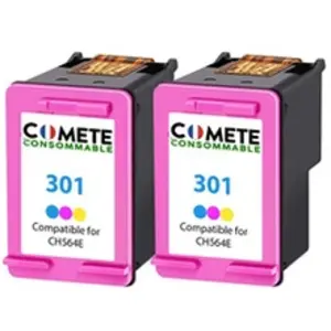 Comparateur de prix : COMETE - 301 - 2 Cartouches d'encre Compatibles HP - Couleur - Marque ...