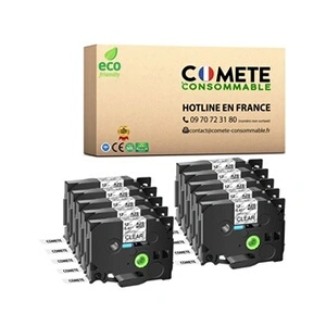 Comparateur de prix : COMETE CONSOMMABLE Tze131 Pack de 10 Rubans etiqueteuse compatibles av...