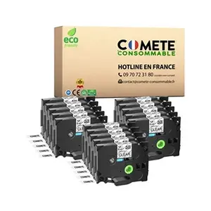 Comparateur de prix : COMETE CONSOMMABLE Tze131 Pack de 15 Rubans etiqueteuse 8 x 12mm compa...