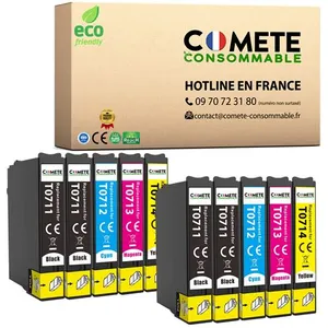Comparateur de prix : COMETE, Marque Française - T0715 - 10 Cartouches d'encre compatibles a...