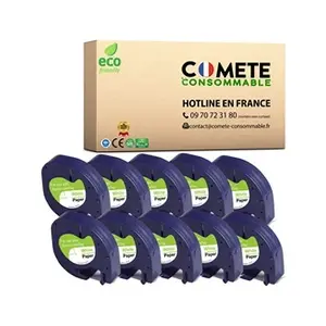 91200 10 Ruban Etiqueteuse Compatible avec DYMO LetraTag 91200 S072151... pas cher