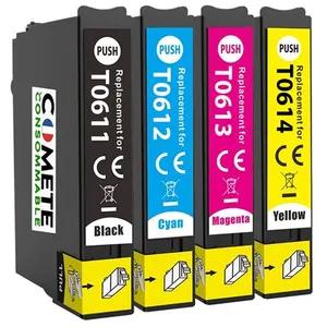 Comparateur de prix : COMETE - T0615 - 4 Cartouches d'encre Compatible EPSON T061 - Noir et ...