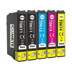 Comparateur de prix : COMETE - T0615 - 5 Cartouches d'encre Compatible EPSON T061 - Noir et ...