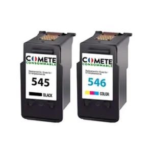 Comparateur de prix : COMETE - 545/546 - 2 Cartouches d'encre Compatibles avec Canon Noir et Couleur - Marque française