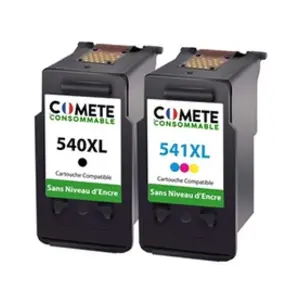 Comparateur de prix : COMETE - 540XL 541XL - 2 Cartouches d'encre Compatibles avec Canon - M...