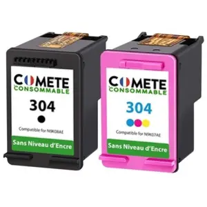 Comparateur de prix : COMETE - 304 - 2 Cartouches d'encre Compatible avec HP 304 - sans Nive...