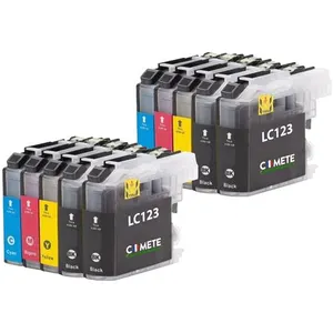 COMETE - LC123 - 10 Cartouches d’Encre Compatible Brother LC123 LC123XL - Noir et Couleur pas cher
