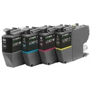 Comparateur de prix : COMETE - LC421 - 4 Cartouches d'encre Compatible avec Brother - Noir/C...