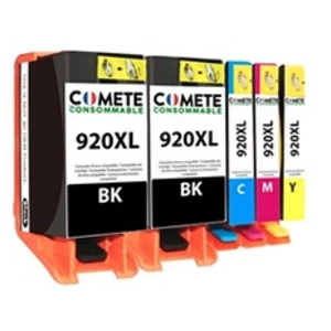 Comparateur de prix : COMETE - 920XL - 5 Cartouches d'encre Compatible avec HP - Marque fran...