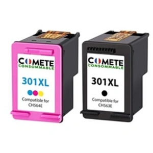 Comparateur de prix : COMETE - 301XL - 2 Cartouches d'encre Compatibles avec HP - Marque fra...