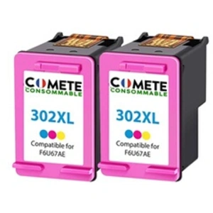 COMETE - 302 XL - 2 Cartouches d'encre compatibles avec HP - Marque fr...