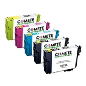 Comparateur de prix : COMETE - 502XL - 5 Cartouches d'encre Compatibles avec Epson 502 ou 50...