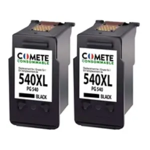 Comparateur de prix : COMETE - 540 XL - 2 Cartouches d'encre Compatible pour Canon - 2 noirs...
