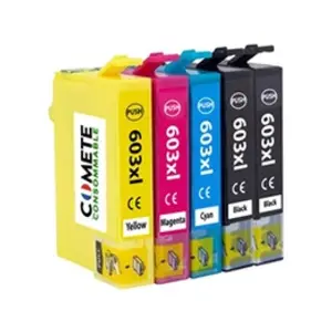 Comparateur de prix : COMETE - 603XL - 5 Cartouches d'encre Compatibles Epson 603 XL - Marqu...