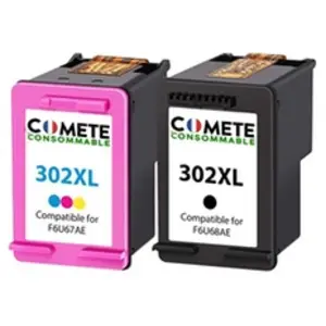 Comparateur de prix : COMETE - 302XL - 2 Cartouches d'encre Compatibles HP - Couleur/Noir - ...