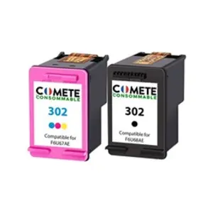Comparateur de prix : COMETE - 302 - 2 Cartouches d Encre Compatibles pour HP 302 - Noir/Cou...