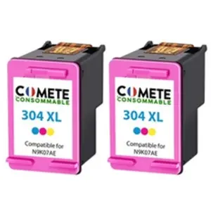 Comparateur de prix : COMETE - 304XL - 2 Cartouches d'encre compatibles avec HP 304 XL - Cou...