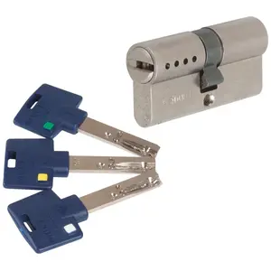 Cylindre 2 entrées varié nickelé - 35 x 31 mm - Interactive + - Mul-T-lockVendu paramazon