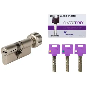 Comparateur de prix : Cylindre à bouton Classic Pro Mul-t-lock Laiton nickelé - Haute sûreté - Longueur 31 x B31 mm