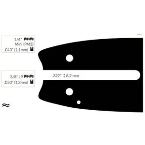 OEM Guide Chaine Tronçonneuse Dynamac 30cm 3/8 Lp .050 (1,3mm). pas cher