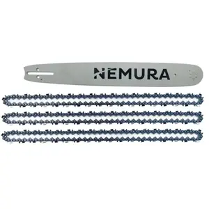 Comparateur de prix : Nemura Guide de 45cm + 3 Chaînes de tronçonneuse - 72 Entraineurs - Pa...