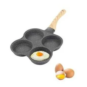 Non communiqué Jimfoty poêle à oeufs, poêle à omelette 4 trous poêles à frire antiadhésives petit déjeuner crêpes omelette à crêpes avec manche en bois pour pas cher