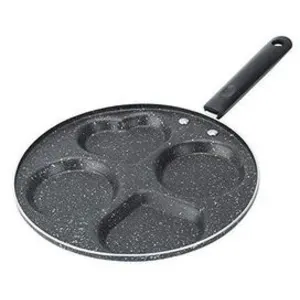 Herchr Poele a pancakes 24cm, poêle antiadhésive à 4 trous pour crêpe à l'ome... pas cher