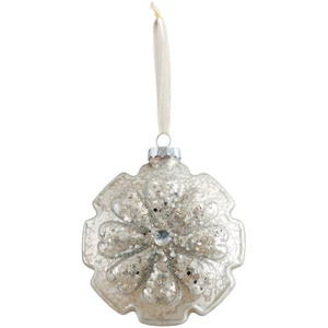 Mathilde M Déco Fleur de Noël en verre mercurisé - Grand modèle