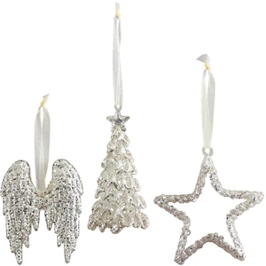 Comparateur de prix : Mathilde M Coffret de 3 décors pailletés argentés