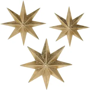 Mathilde M Set de 3 Étoiles en métal finition laiton pas cher