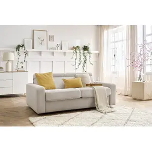 BOBOCHIC Canapé droit convertible MONACO ouverture express velours côt... pas cher
