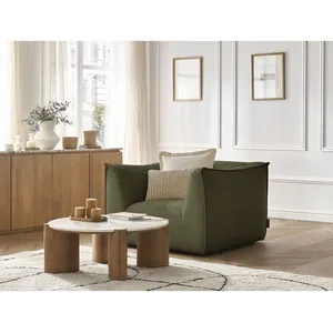 Accueil Séjour Fauteuil & pouf Bobochic Fauteuil giorgia velours côtelé Vert