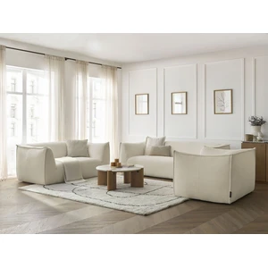 Ensemble canapé droit fixe 3 + 2 places + fauteuil GIORGIA tissu bouclette Bobochic