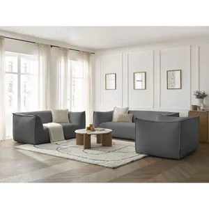 Ensemble canapé droit fixe 3 + 2 places + fauteuil GIORGIA tissu bouclette Bobochic