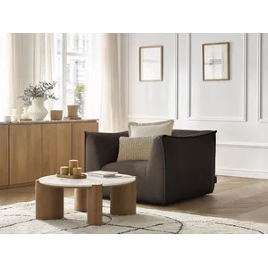 Bobochic fauteuil giorgia velours côtelé marron GIORGIA