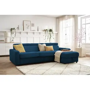 BOBOCHIC Canapé d'angle réversible convertible coffre MONACO velours c... pas cher