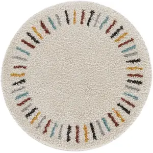 Bobochic tapis ronds noni uni beige 160x160 NONI