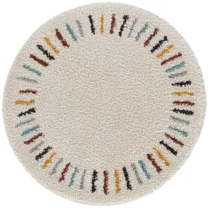 Bobochic - Tapis Tapis ronds noni uni 120x120 Beige pas cher