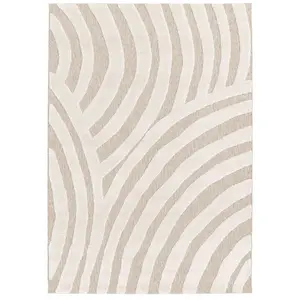 Bobochic - Tapis Tapis poil ras vilma motif abstrait 120x170 Beige pas cher