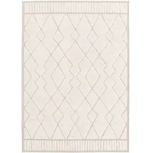 Bobochic tapis poil ras agosto motif abstrait beige 200x290 AGOSTO